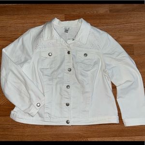 CJ Banks Stretch white Jean jacket